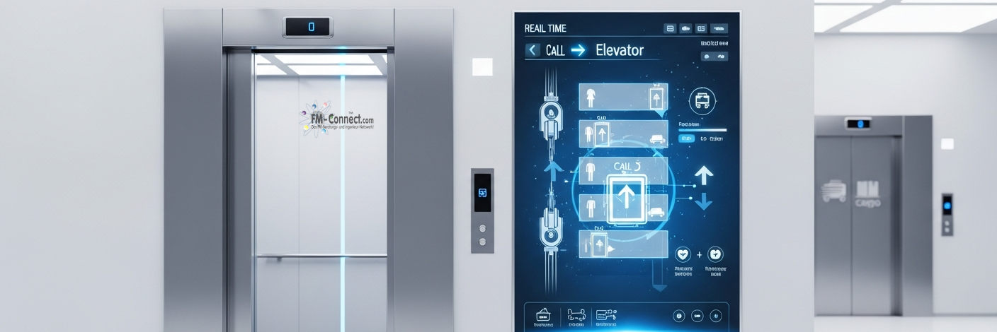 Grundlegende Funktionsprinzipien Aufzug vertikale Personen und Lastenförderung Illustration