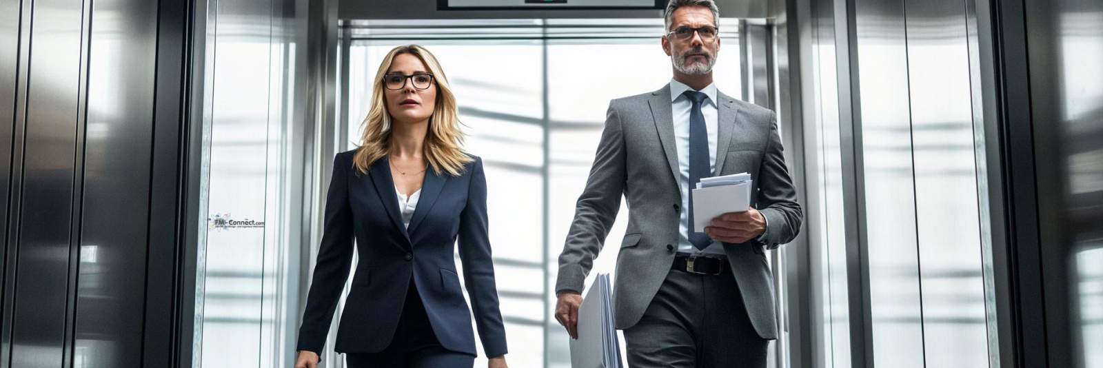 Facility Management Aufzugsmanagement Team im Gebäudetechnikbetrieb