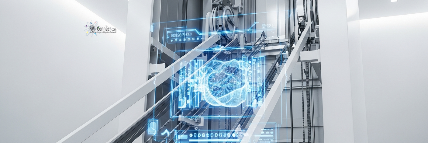 Zentrale physische Komponenten Aufzugsanlage Aufzugsschacht Schachtumschließung Grafik